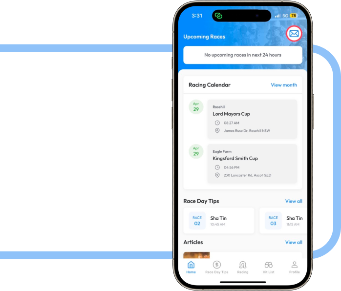 Sixth Day Racing App Feature