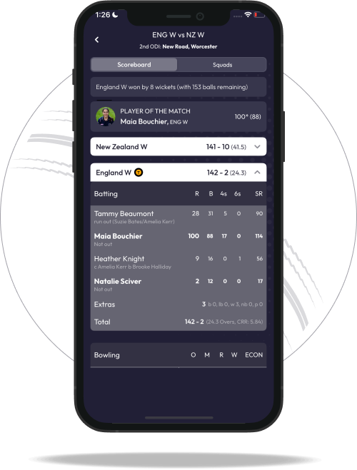 Cricket Pulse Live App Screen