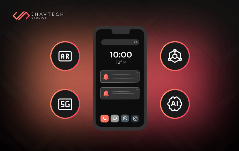 A futuristic representation of AI-powered mobile app development.