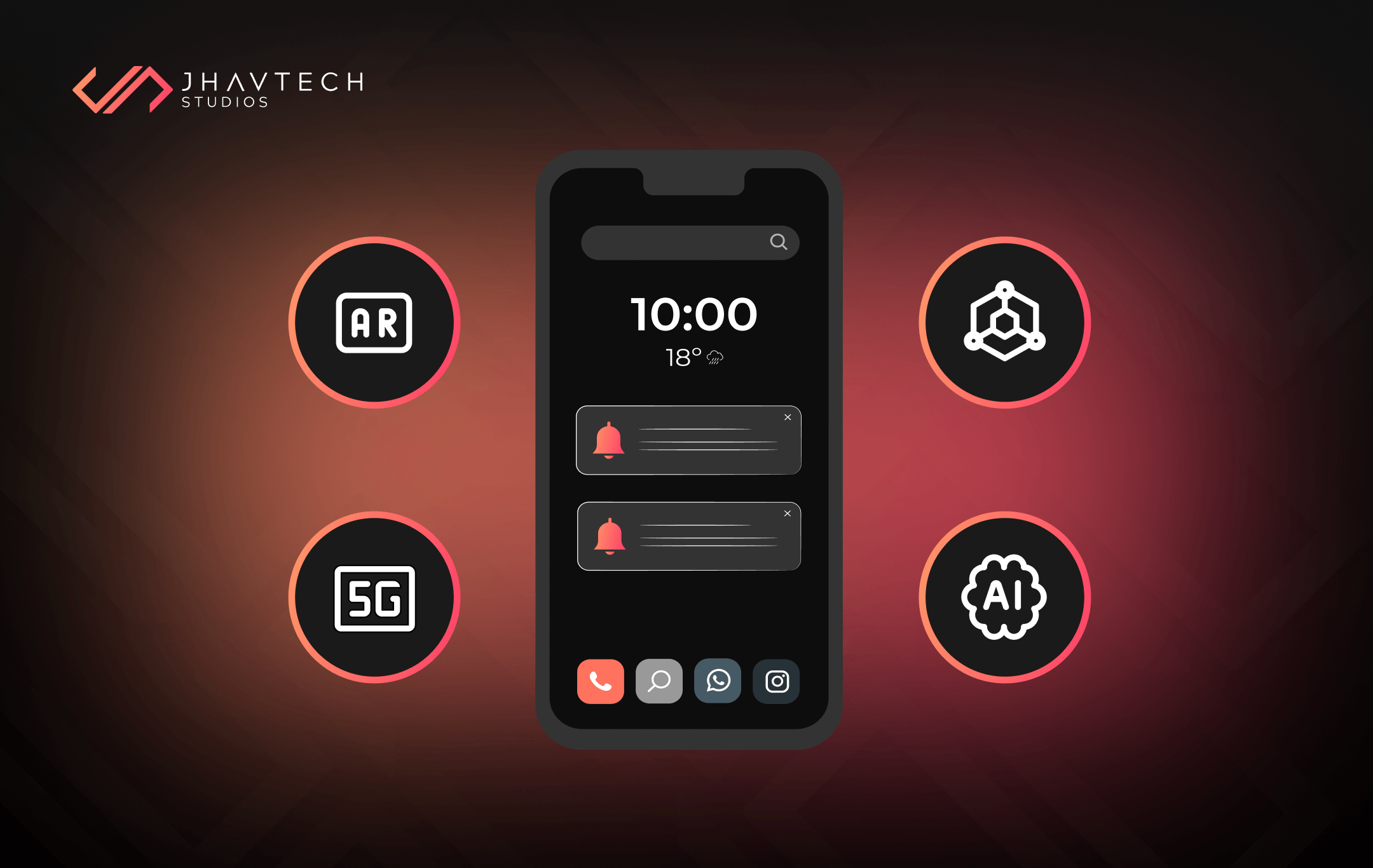 A futuristic representation of AI-powered mobile app development.