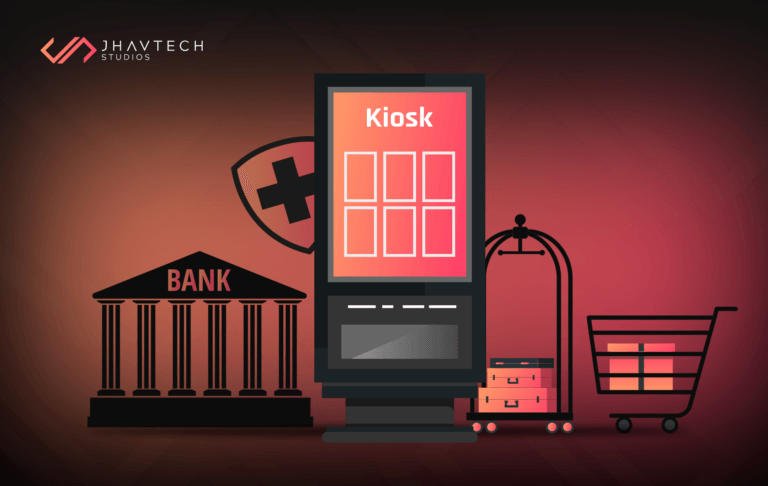 Self-service kiosk in a retail store