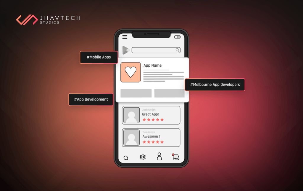 Smartphone with app performance analytics and UX stats displayed