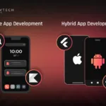 A side-by-side comparison of native and hybrid app development.