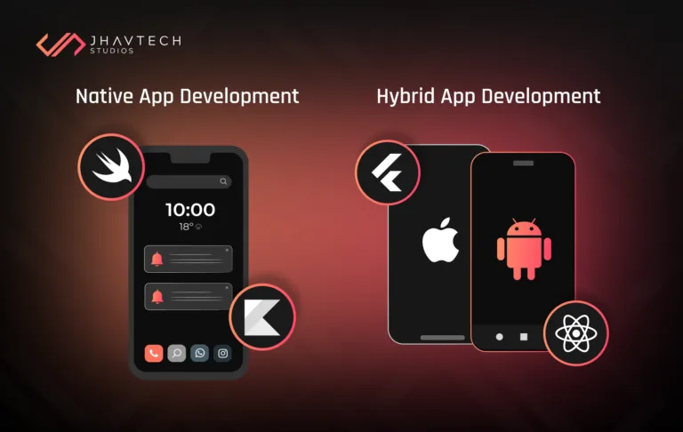 A side-by-side comparison of native and hybrid app development.