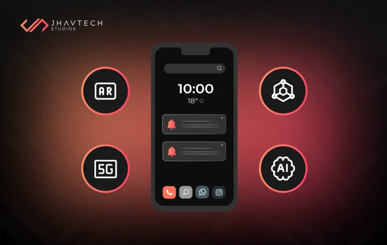 A futuristic representation of AI-powered mobile app development.